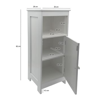 Morano Badrumsskåp 30x80 cm Wienerflätning - vit och silverfärgad - Förvaring - Badrumsförvaring - Väggskåp & högskåp