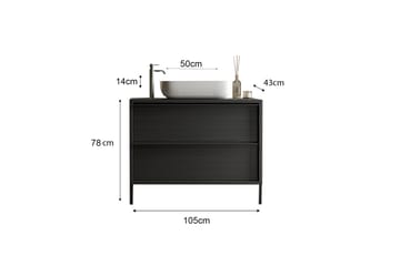 Parona Tvättställsskåp 105x78 cm - Svart - Förvaring - Badrumsförvaring - Tvättställsskåp & kommod