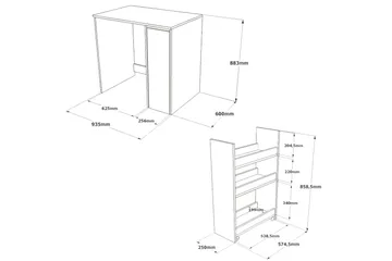 Rinorea Badrumsförvaring 93,5x88,3 cm - Brun - Förvaring - Badrumsförvaring