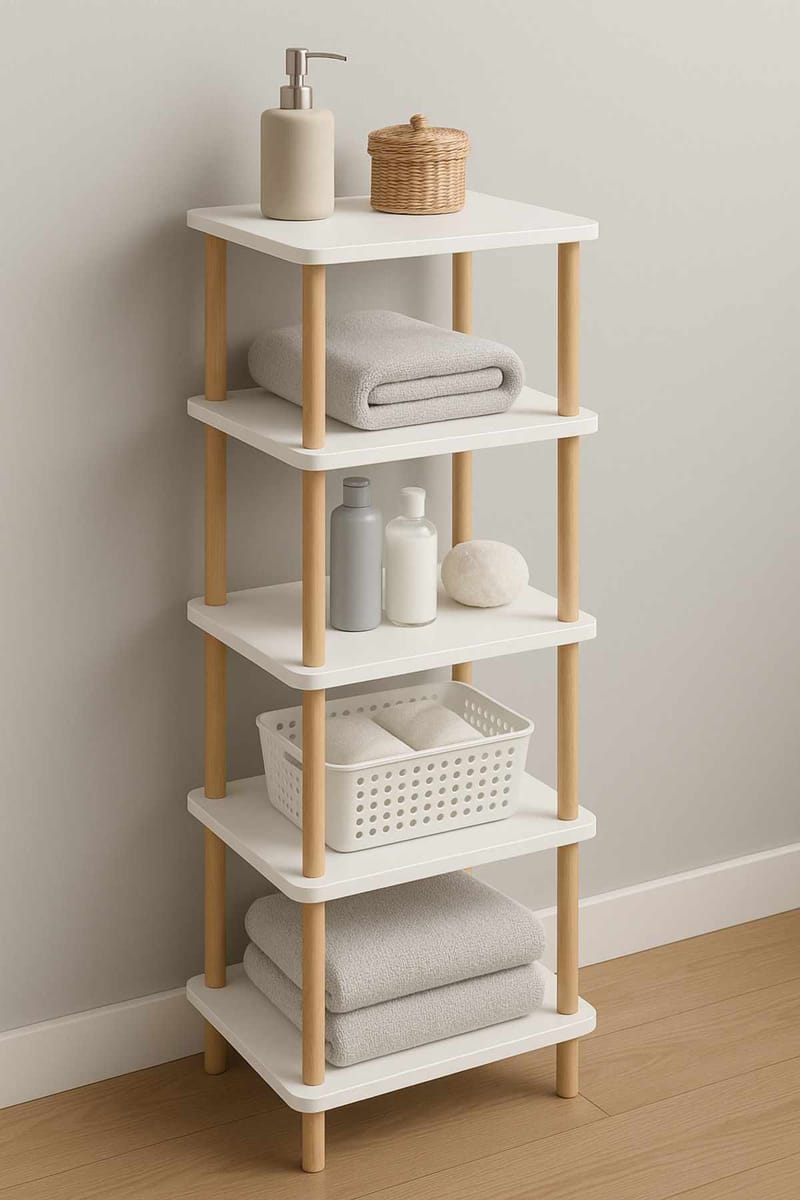 Ryrhyrdhonar Badrumshylla 40x185x30 cm - Vit - Förvaring - Badrumsförvaring - Badrumshylla