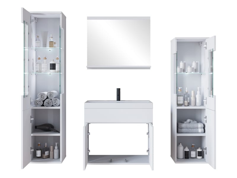 Serlin Möbelset för Badrum med LED-belysning - Förvaring - Badrumsförvaring - Kompletta möbelpaket badrum