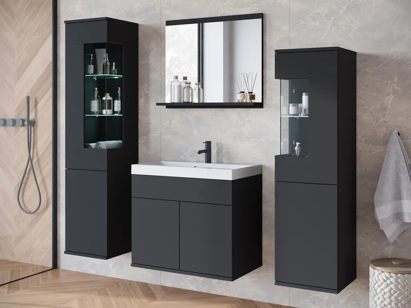 Serlin Möbelset för Badrum med LED-belysning - Förvaring - Badrumsförvaring - Kompletta möbelpaket badrum