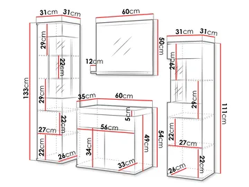 Serlin Möbelset för Badrum - Förvaring - Badrumsförvaring - Kompletta möbelpaket badrum