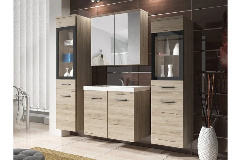 Somender Möbelset för Badrum 132 cm - Förvaring - Badrumsförvaring - Kompletta möbelpaket badrum