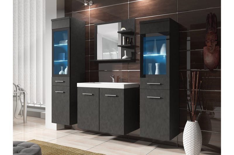 Somender Möbelset för Badrum 132 cm - Förvaring - Badrumsförvaring - Kompletta möbelpaket badrum