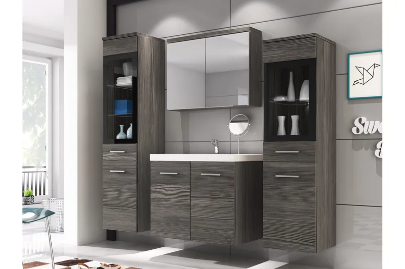 Somender Möbelset för Badrum 132 cm - Förvaring - Badrumsförvaring - Kompletta möbelpaket badrum