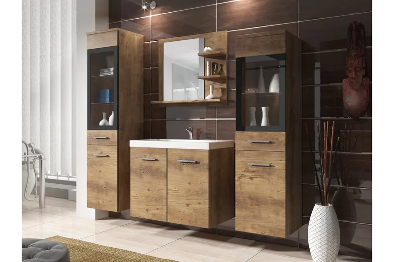 Somender Möbelset för Badrum 132 cm - Förvaring - Badrumsförvaring - Kompletta möbelpaket badrum