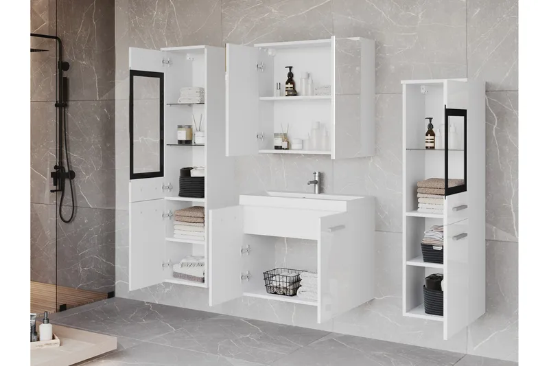 Somender Möbelset för Badrum 132 cm - Förvaring - Badrumsförvaring - Kompletta möbelpaket badrum