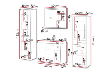 Somender Möbelset för Badrum 132 cm - Förvaring - Badrumsförvaring - Kompletta möbelpaket badrum