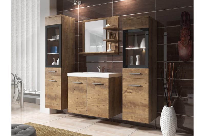 Somender Möbelset för Badrum 132 cm - Förvaring - Badrumsförvaring - Kompletta möbelpaket badrum