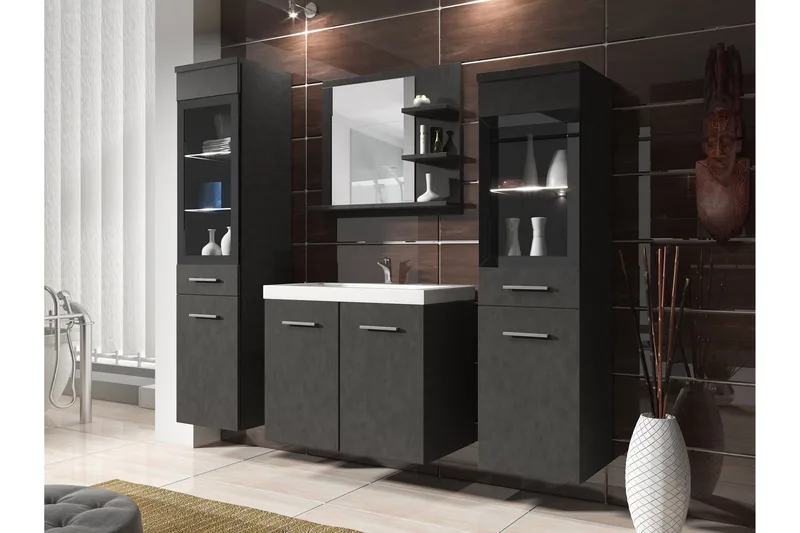 Somender Möbelset för Badrum 132 cm - Förvaring - Badrumsförvaring - Kompletta möbelpaket badrum