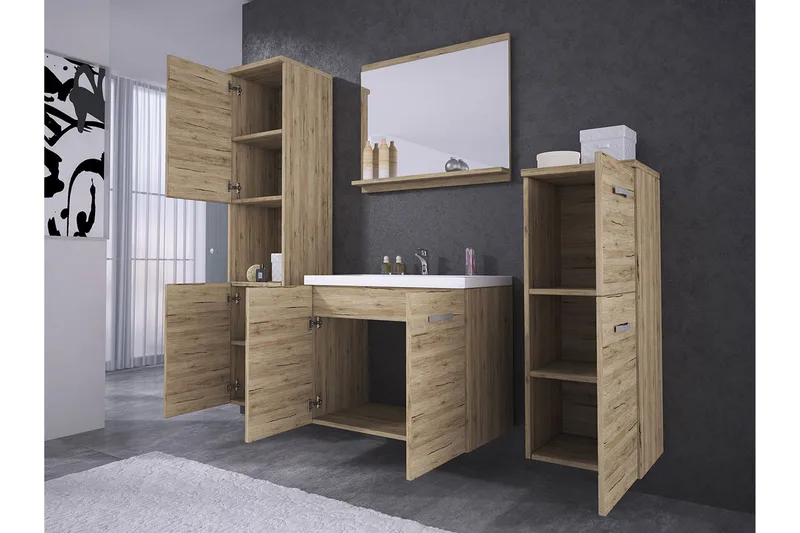 Sonaki Möbelset för Badrum 133 cm - Förvaring - Badrumsförvaring - Kompletta möbelpaket badrum