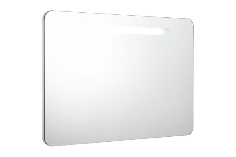 Badrumsskåp med spegel LED 80x9,5x55 cm - Vit - Spegelskåp