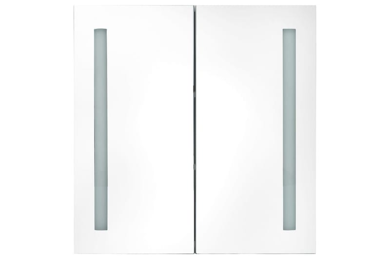 Badrumsskåp med spegel LED ek 62x14x60 cm - Brun - Spegelskåp