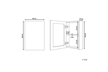 Carmenes Badrumsskåp 40 cm med Spegel - Vit - Förvaring - Badrumsförvaring - Spegelskåp