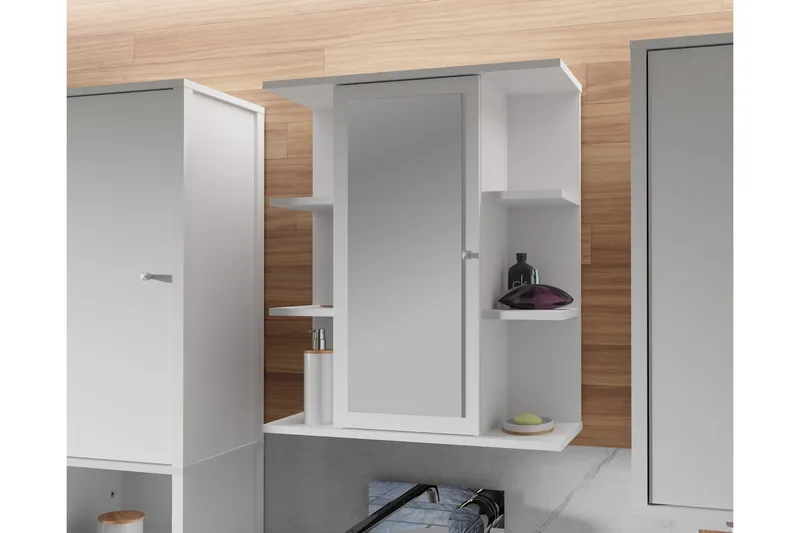 Elsassona Väggskåp 26x60 cm - Vit - Förvaring - Badrumsförvaring - Spegelskåp