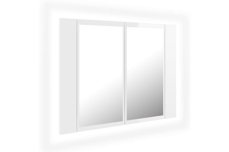 Spegelskåp för badrum LED vit högglans 60x12x45 cm - Vit - Spegelskåp