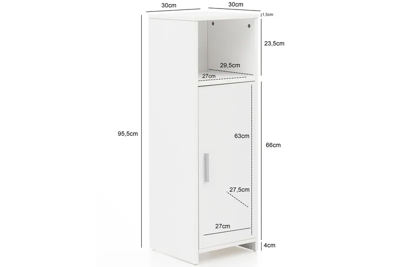 Hennon Badrumsskåp 30x30 cm - Vit - Förvaring - Badrumsförvaring - Spegelskåp