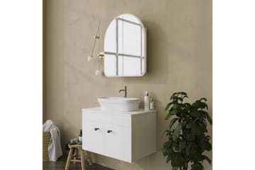 Heren Väggskåp med Spegel 45 cm - Vit - Förvaring - Badrumsförvaring - Spegelskåp