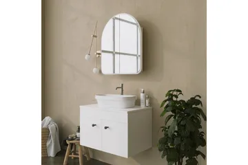 Heren Väggskåp med Spegel 45 cm - Vit - Förvaring - Badrumsförvaring - Spegelskåp