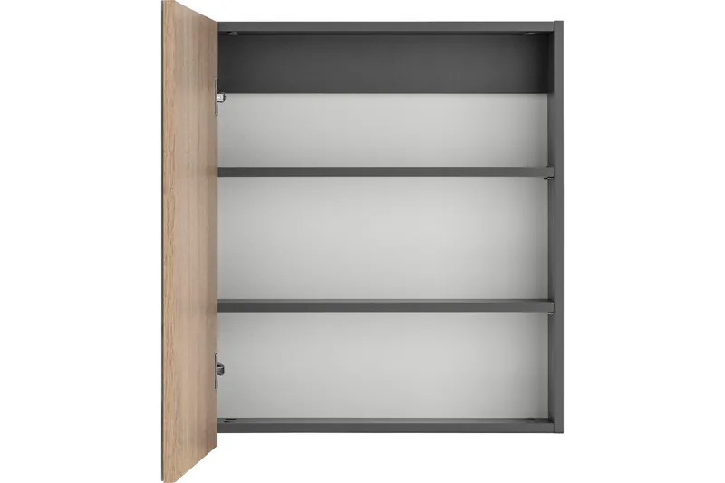 Hudnall Väggskåp 60x15 cm - Antracit/Vit - Förvaring - Badrumsförvaring - Spegelskåp