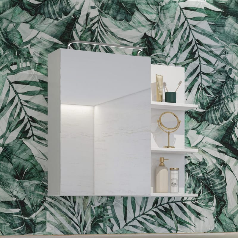 Spegelskåp Irvine 1 Dörr - Vit Blank - Förvaring - Badrumsförvaring - Spegelskåp