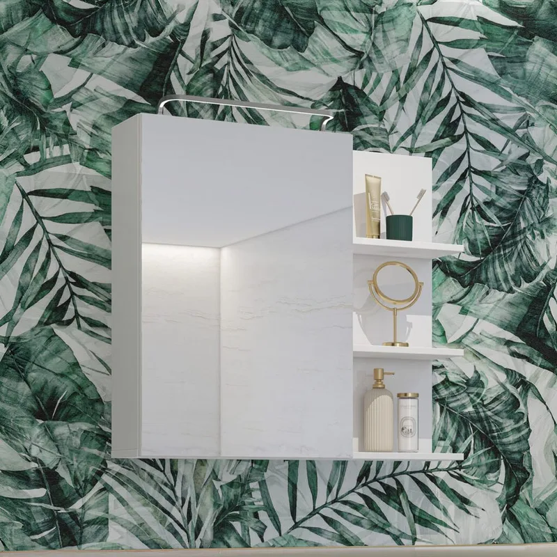 Spegelskåp Irvine 1 Dörr - Vit Blank - Förvaring - Badrumsförvaring - Spegelskåp