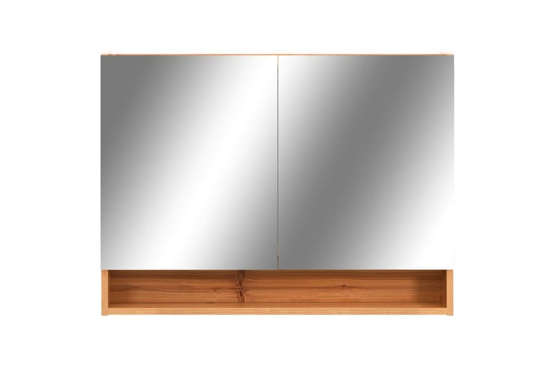 LED-Spegelskåp för badrum ek 80x15x60 cm MDF - Brun - Spegelskåp
