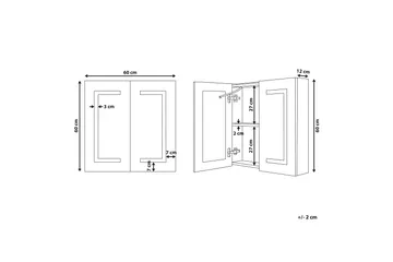 Mazarredo Badrumsskåp 60 cm Spegel med LED-belysning - Vit - Förvaring - Badrumsförvaring - Spegelskåp