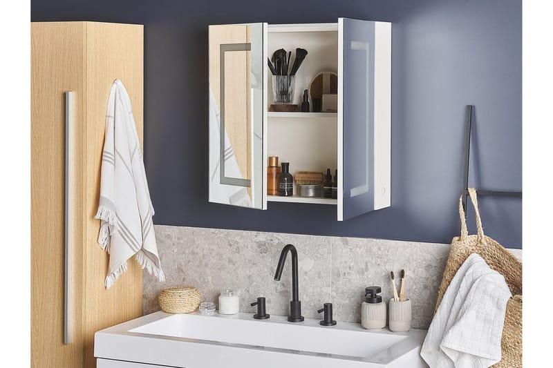 Mazarredo Badrumsskåp 60 cm Spegel med LED-belysning - Vit - Förvaring - Badrumsförvaring - Spegelskåp