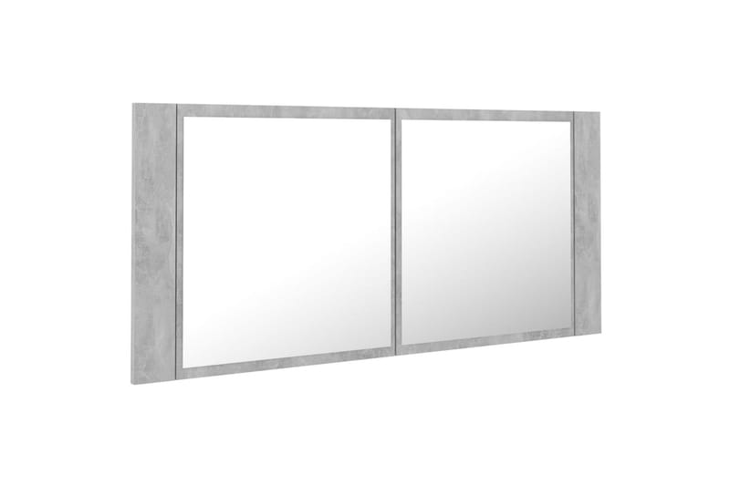 Spegelskåp med LED betonggrå 100x12x45 cm - Grå - Spegelskåp