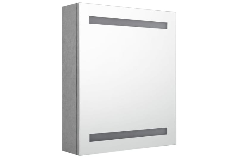 Spegelskåp med LED betonggrå 50x14x60 cm - Grå - Spegelskåp