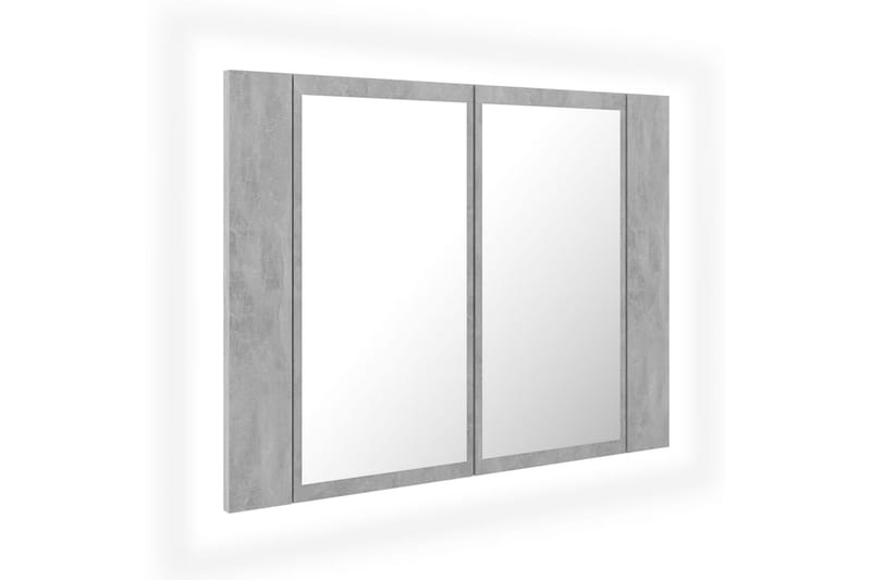 Spegelskåp med LED betonggrå 60x12x45 cm - Grå - Spegelskåp
