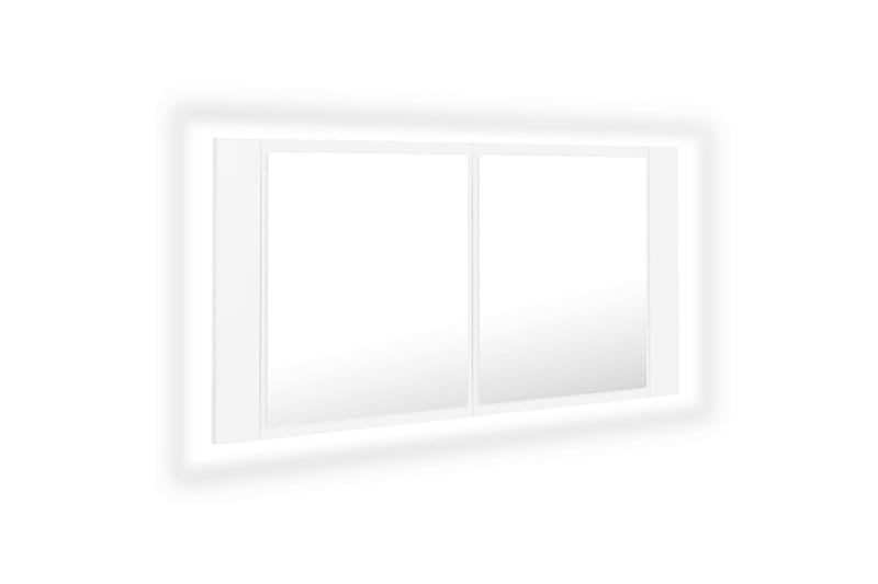 Spegelskåp med LED vit 90x12x45 cm - Vit - Spegelskåp