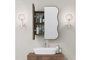 Najmin Väggskåp med Spegel 45 cm - Valnöt - Förvaring - Badrumsförvaring - Spegelskåp