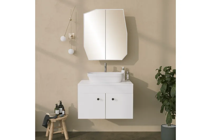 Patni Väggskåp med Spegel 45 cm, Vit