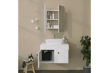 Patni Väggskåp med Spegel 45 cm - Vit - Förvaring - Badrumsförvaring - Spegelskåp