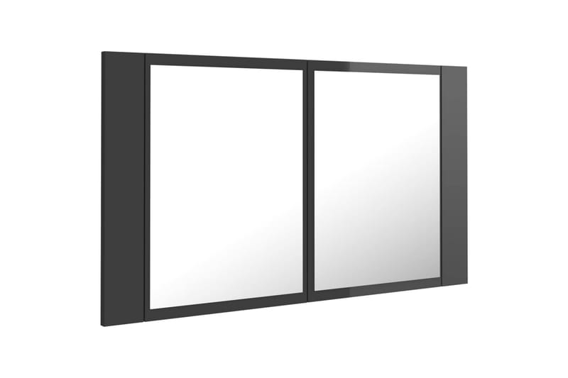 Spegelskåp för badrum LED grå högglans 80x12x45 cm - Grå - Spegelskåp
