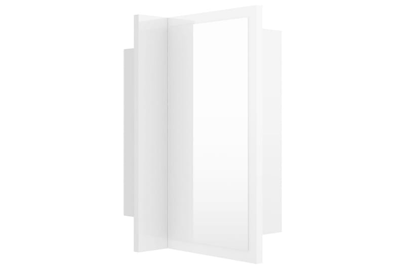 Spegelskåp för badrum LED vit högglans 40x12x45 cm - Vit - Spegelskåp