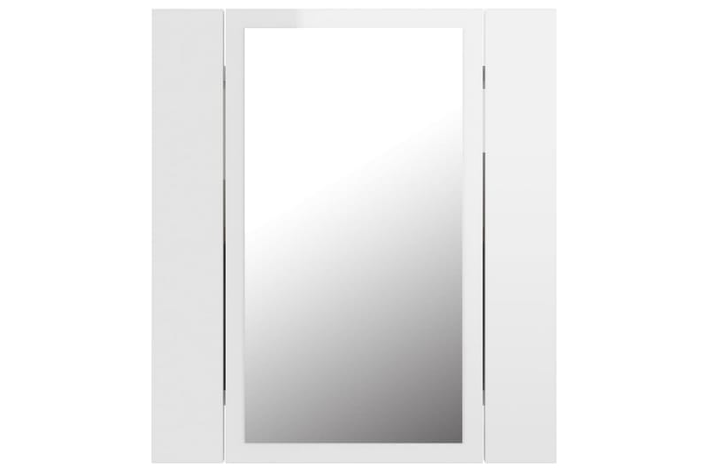 Spegelskåp för badrum LED vit högglans 40x12x45 cm - Vit - Spegelskåp