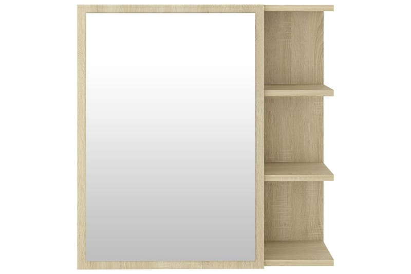 Spegelskåp för badrum sonoma-ek 62,5x20,5x64 cm spånskiva - Brun - Spegelskåp