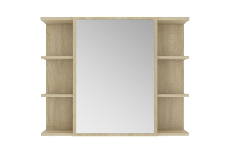 Spegelskåp för badrum sonoma-ek 80x20,5x64 cm spånskiva - Brun - Spegelskåp