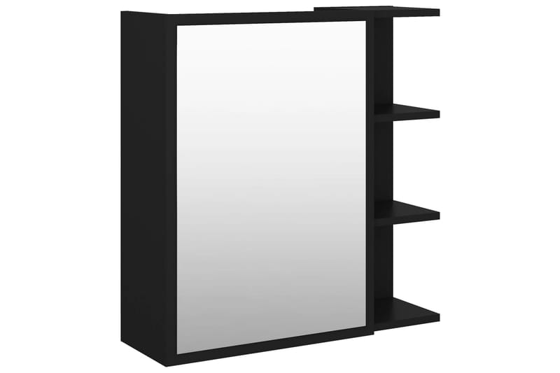 Spegelskåp för badrum svart 62,5x20,5x64 cm spånskiva - Svart - Spegelskåp