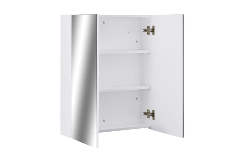 Spegelskåp för badrum vit 60x15x75 cm MDF - Vit - Spegelskåp