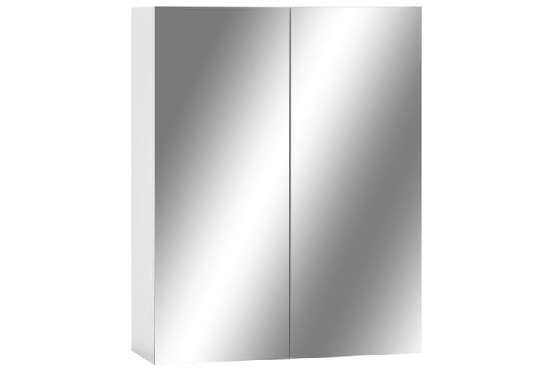 Spegelskåp för badrum vit 60x15x75 cm MDF - Vit - Spegelskåp