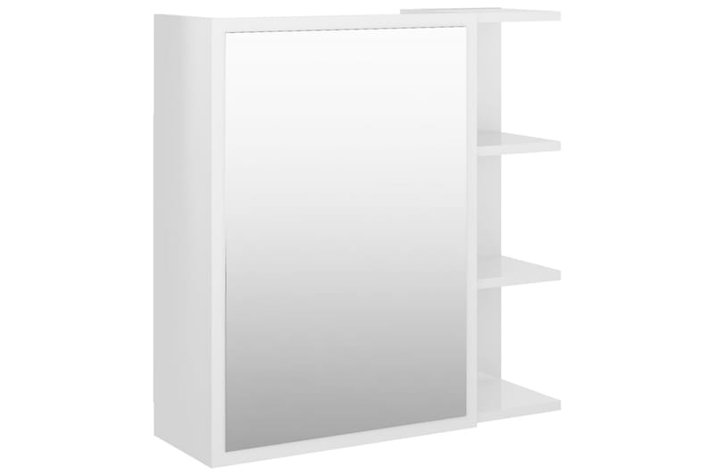 Spegelskåp för badrum vit högglans 62,5x20,5x64 cm spånskiva - Vit - Spegelskåp