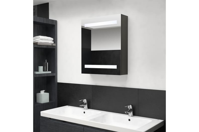 Spegelskåp med LED antracit 50x14x60 cm - Grå - Spegelskåp