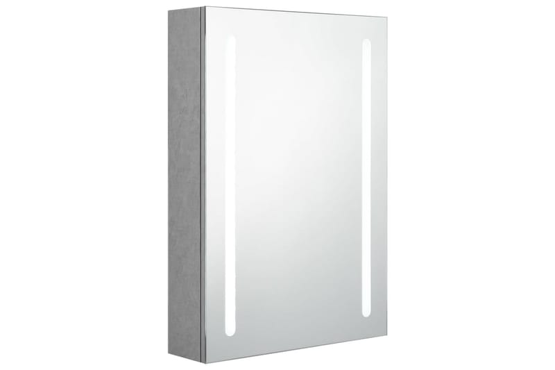 Spegelskåp med LED betonggrå 50x13x70 cm - Grå - Spegelskåp