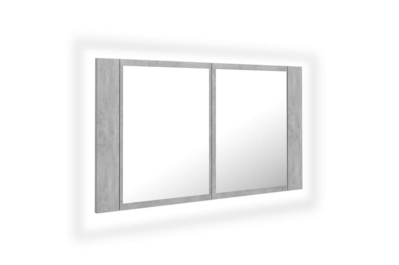 Spegelskåp med LED betonggrå 80x12x45 cm - Grå - Spegelskåp