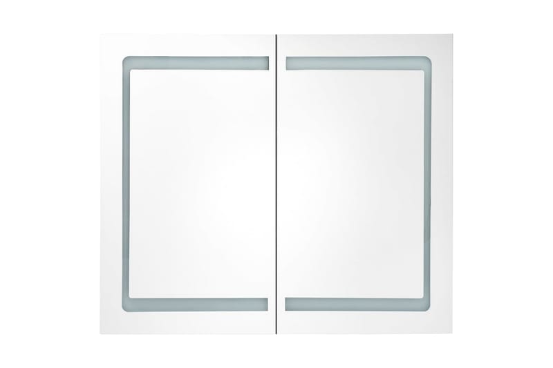Spegelskåp med LED blank svart 80x12x68 cm - Svart - Spegelskåp